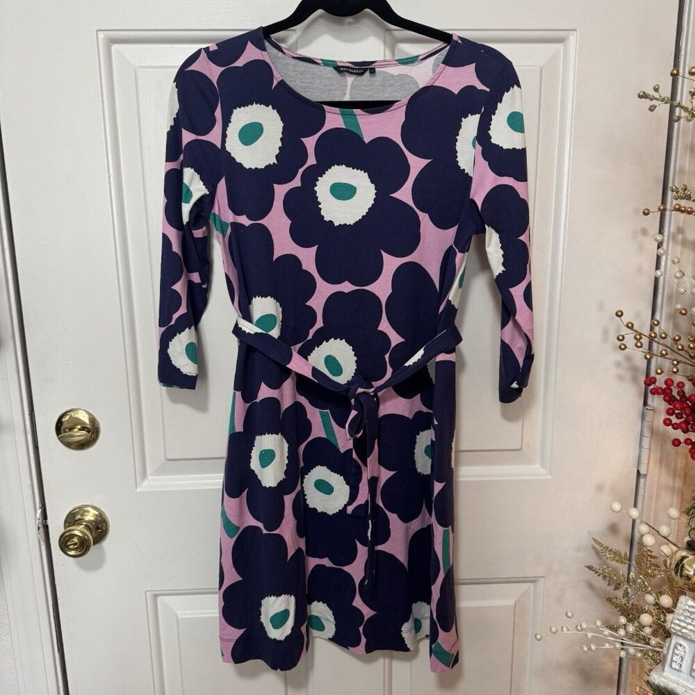 Marimekko Floral Cotton Shift Dress Size Small